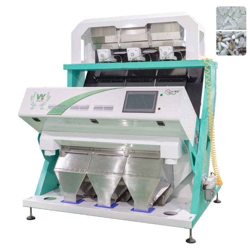 3 scariche 192 canali 1000 kg/h Capacità Color Sort per il riso