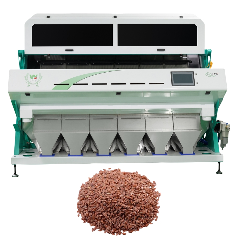 Intelligente CCD Camera Color Sorting 6 Chute Sementi di lino Color Sorting Machine