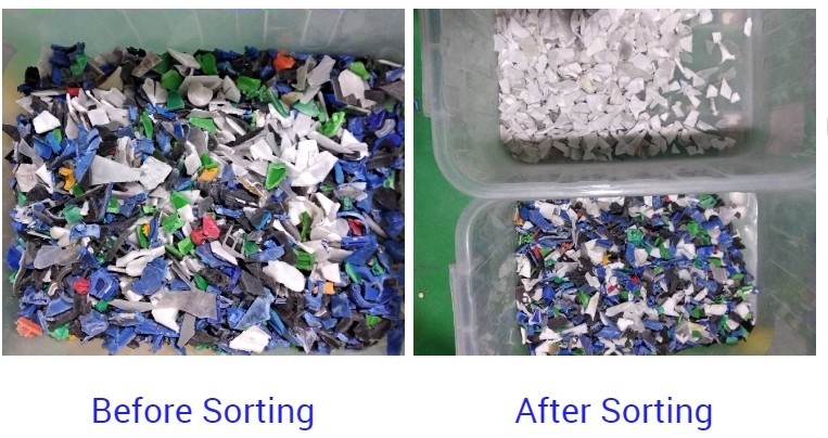 Macchina di selezione dei colori di fiocchi di plastica nera Intelligente CCD Color Sorter Alta efficienza Macchina di separazione dei colori per PVC PET