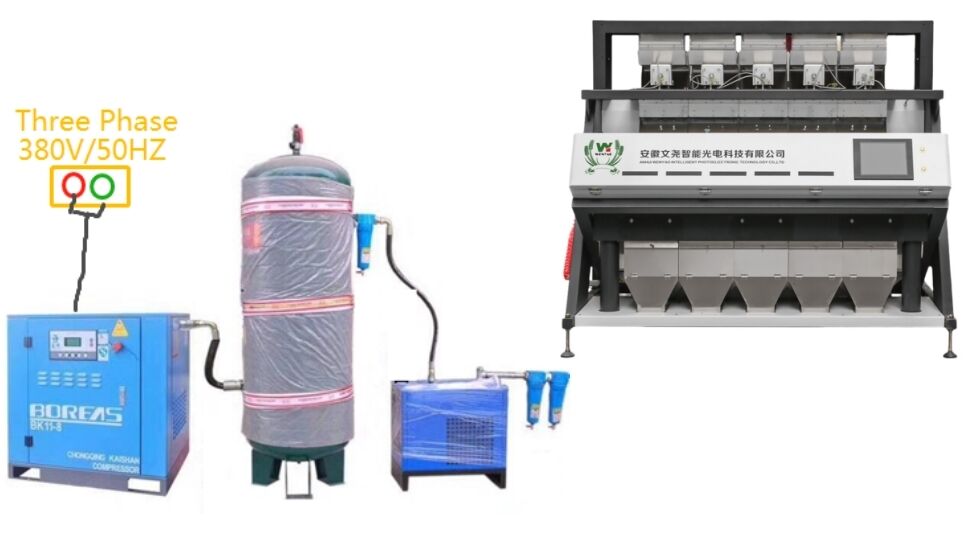 Wenyao 5 Scivolo Selezionatore ottico intelligente Selezionatore automatico di colori di noce Selezionatore di colori di noccioli e conchiglie di pinoli