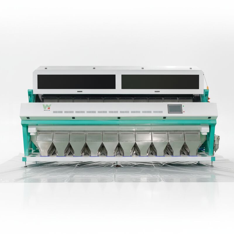 Macchina selezionatrice di colori Wenyao ad alta precisione di smistamento ≥99,9% con 10 scivoli (640 canali) e sensore CCD a colori RGB