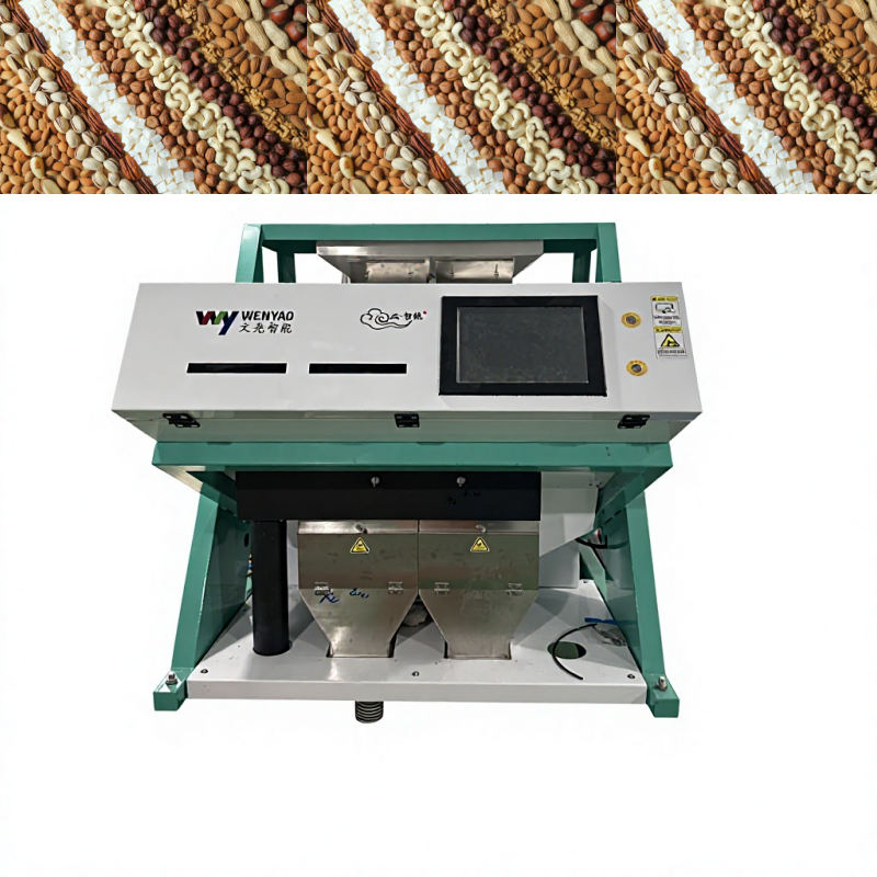WENYAO CE certificato 3 canali Intelligent Optical Color Sorting Machine Alta precisione per classificazione di tutti i tipi di noci secche