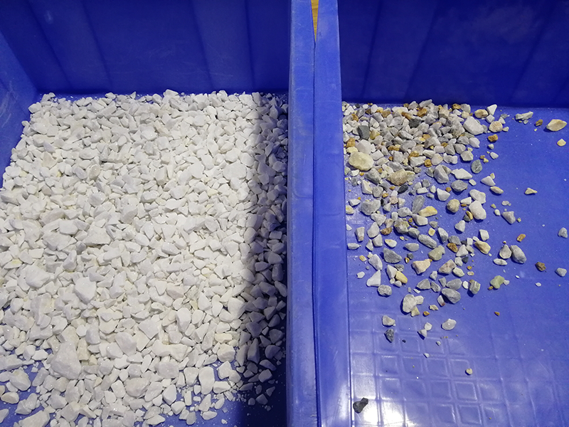 Macchina selezionatrice di minerali salini al quarzo colorato SS316 anticorrosiva ad alta capacità a 10 canali con precisione di selezione del 99,99%
