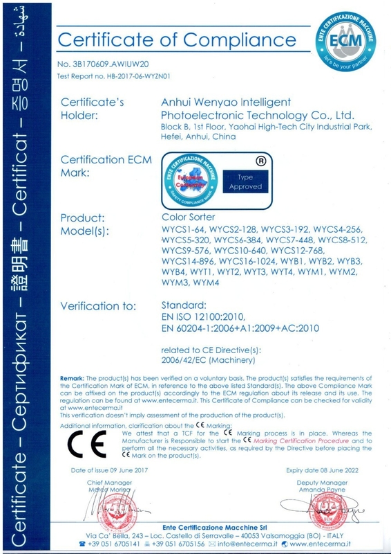 CE ad alta frequenza di Chili Seeds Color Sorting Machines del coriandolo della zucca di 6 scivoli certifited